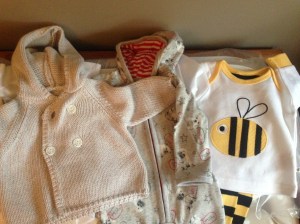 Packing the hospital bag... some of Bean's first oufits