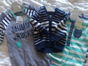 Fab babygros, sleepsuits and a cardie all from Next from Aunty Clare