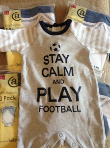 Football sleepsuit and lots of babygro's from Nanna!