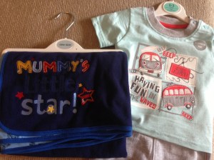 Mummy blanket and fab surfing outfit (Asda I think) from Aunty Clare