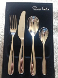 Baby W's v posh first cutlery set from Great Aunt Anne - Robert Welch at John Lewis