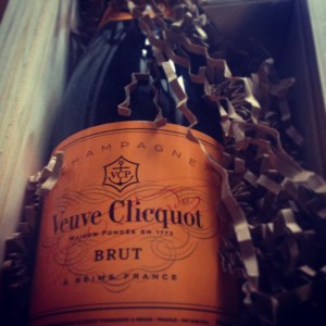 Present for mummy and daddy from a work supplier - champers and chocs