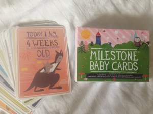 I bought these milestone cards for photos with W - love them!