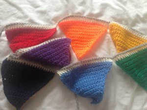 Mamgu's (my mum) knitted nursery bunting
