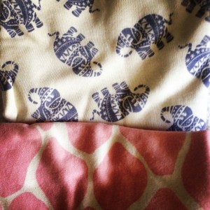 New elephant/ pink giraffe print babygros from Marks & Spencer (Instagrammed)