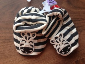 Zebra booties from Tesco