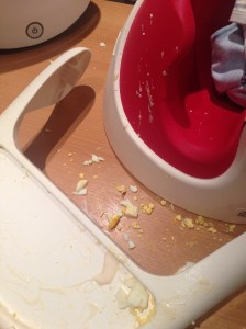 Baby-led weaning egg mess!