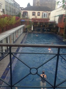 Looking down on the outdoor pool, Clifton Lido