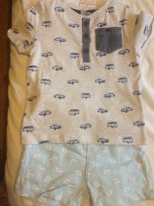 Tesco t-shirt and shorts (shorts were £5 for a 2-pack)