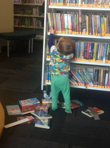Making a right mess in the library!