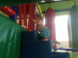 Checking out the softplay competition in San Tomas Menorca