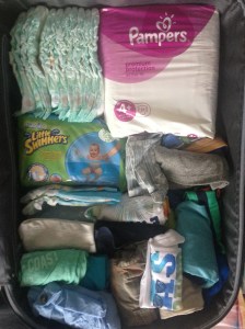 half-packed suitcase for our baby! 