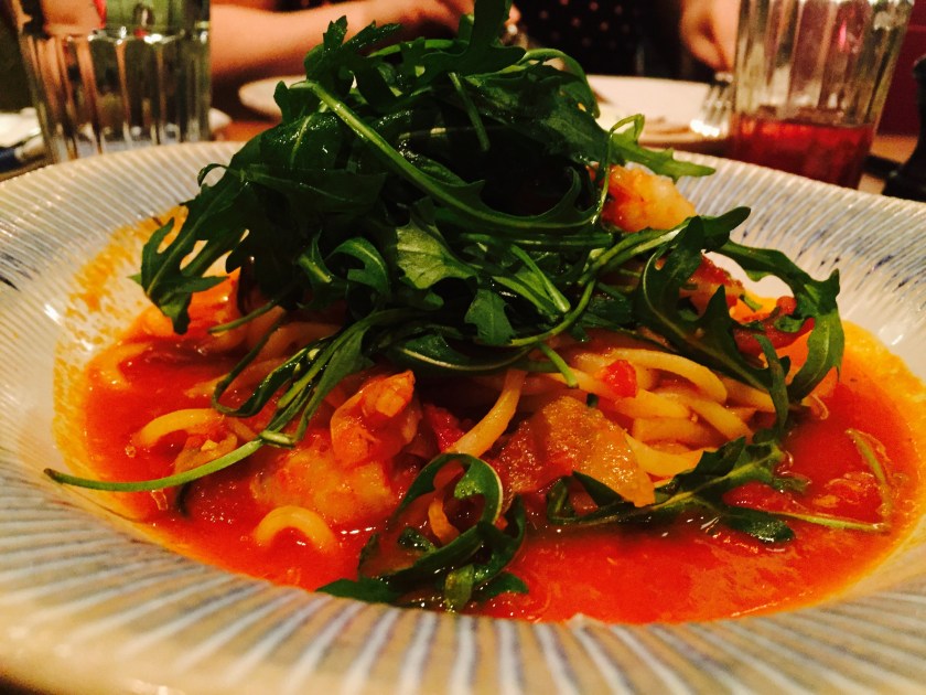 prawn linguine at jamies    