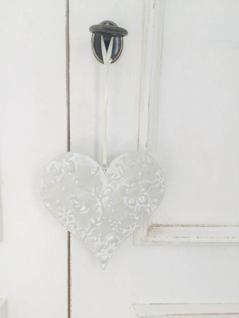 white heart ornament