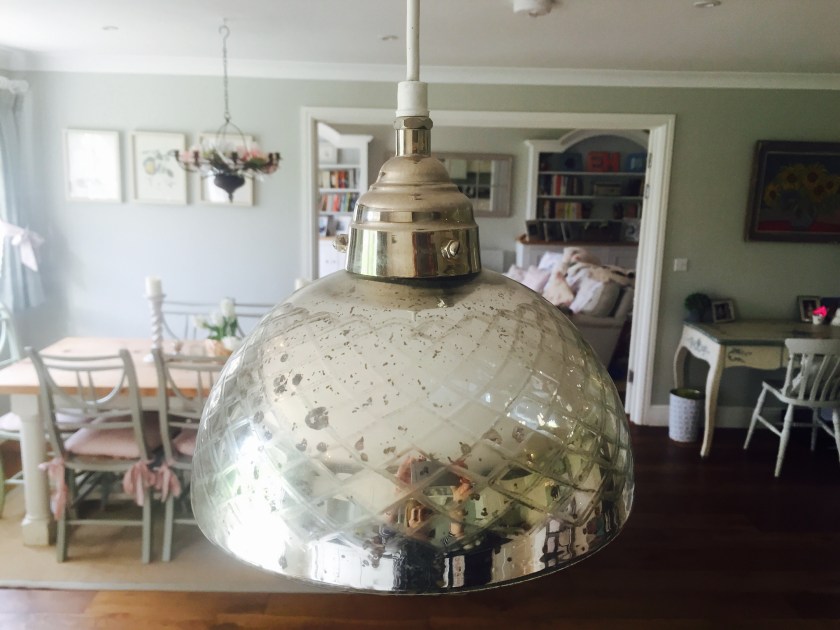 shabby chic silver lampshade