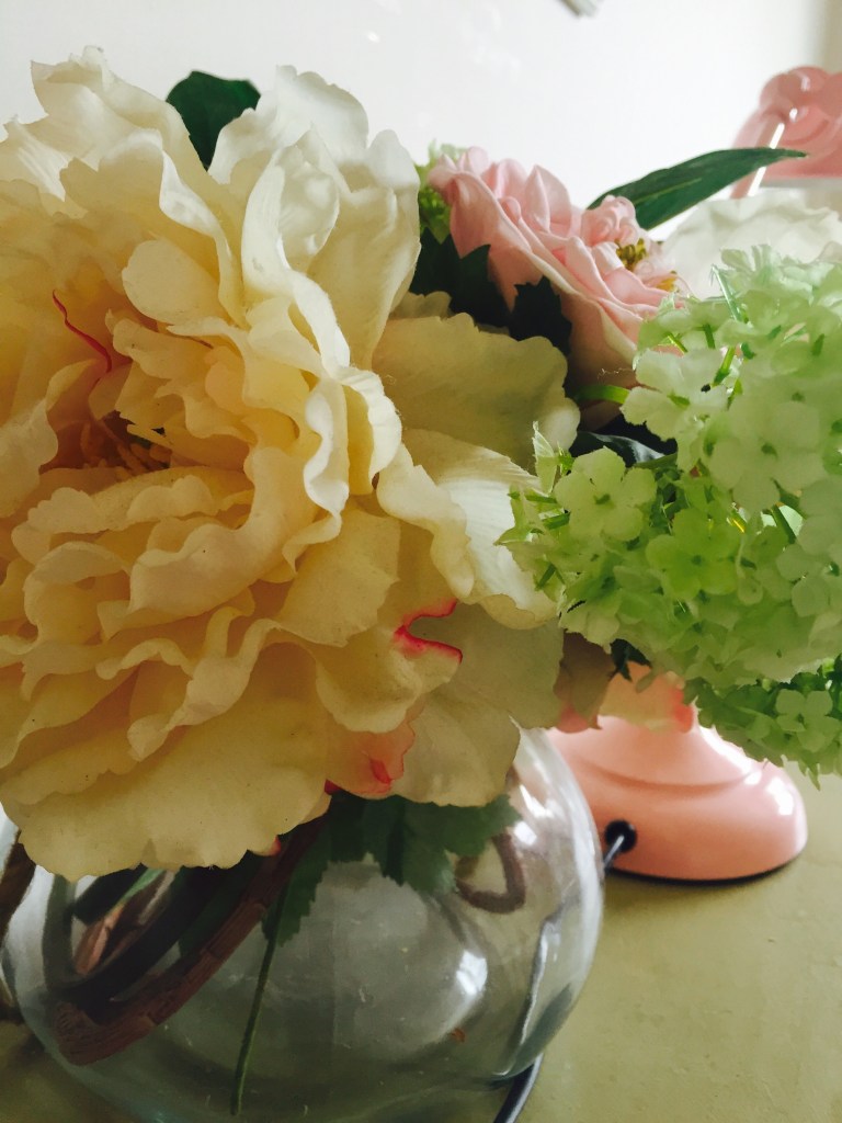 yellow green pink flowers