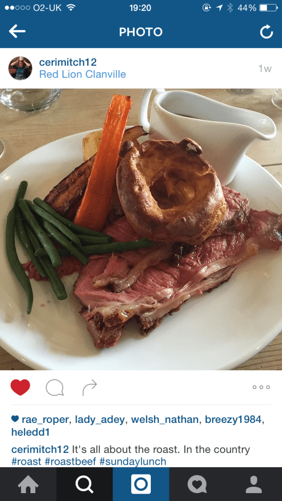 roast beef at the red lion, clanville