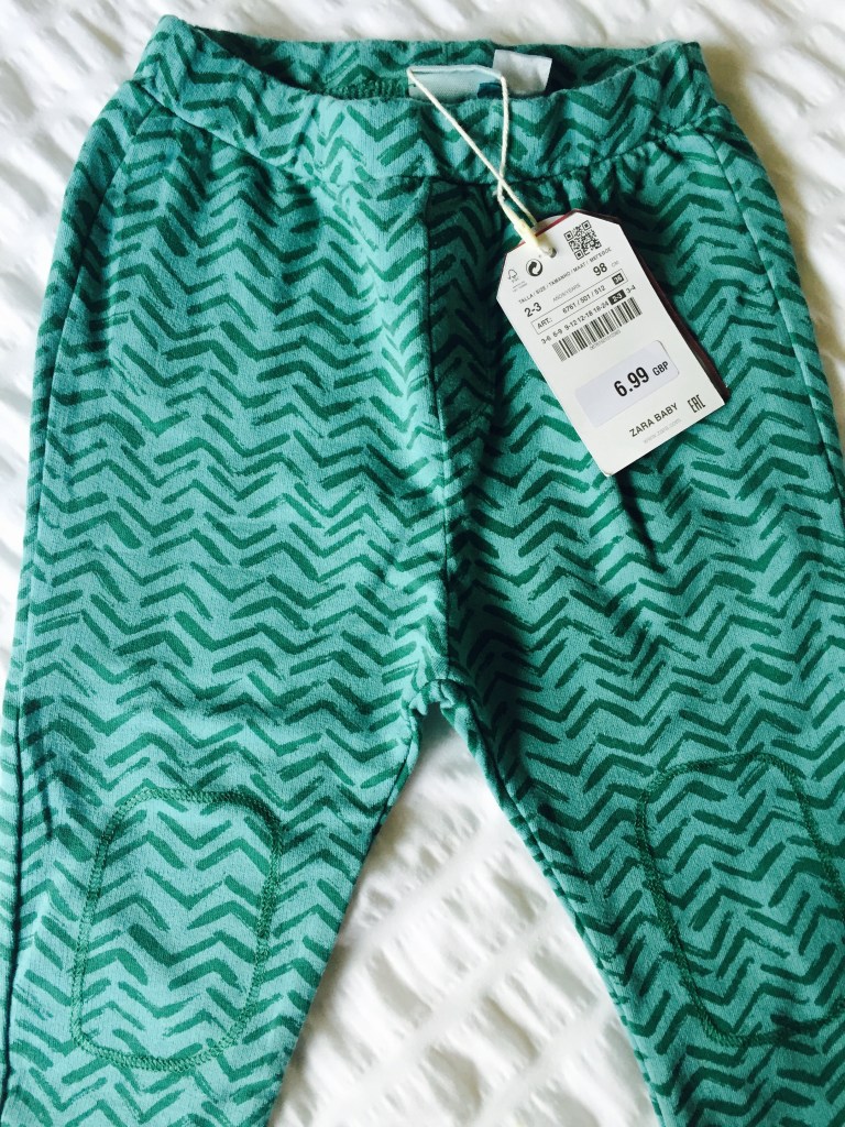 zara green zig zag toddler leggings
