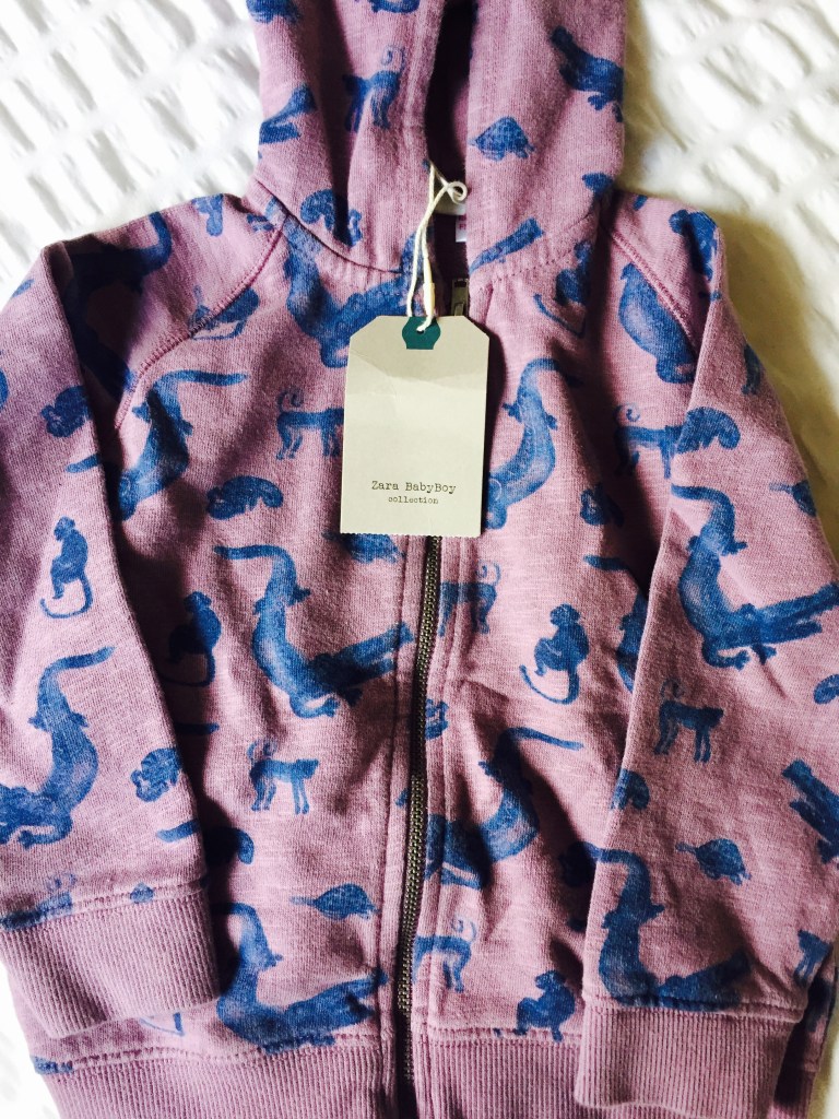 zara toddler purple animals hoodie 