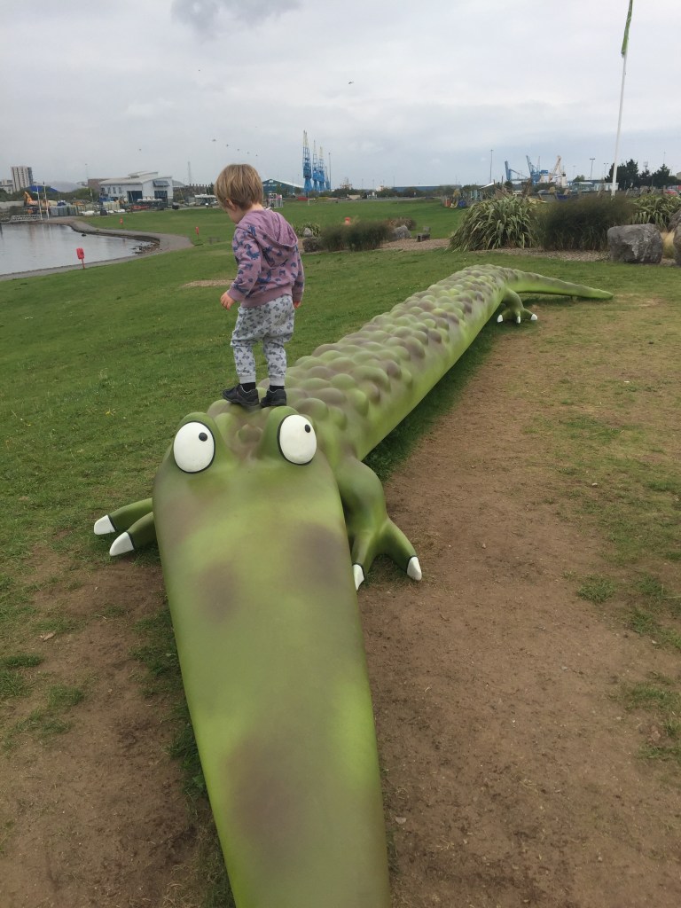 roald dahl crocodile at cardiff bay barrage