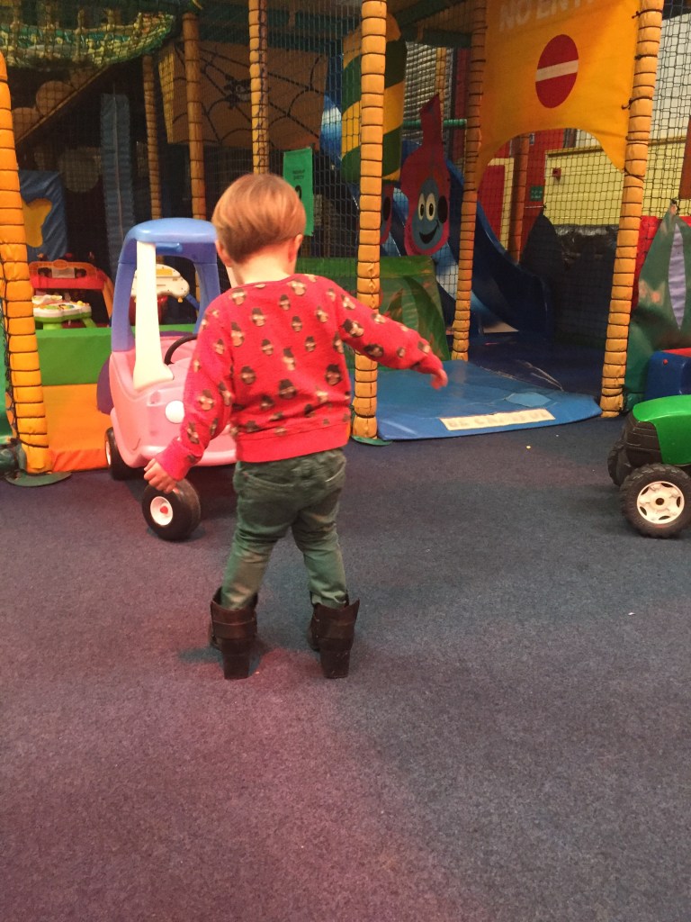 Wearing my boots around soft play as you do!